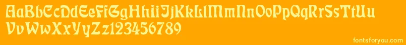 RudelsbergNormal Font – Yellow Fonts on Orange Background