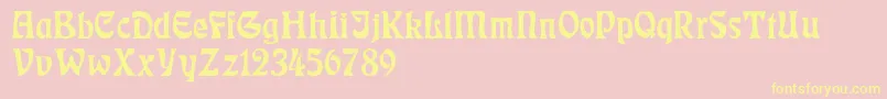 RudelsbergNormal Font – Yellow Fonts on Pink Background