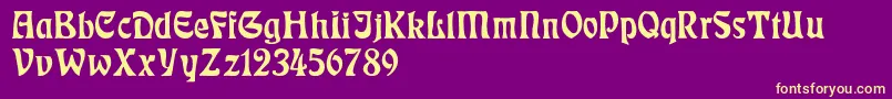 RudelsbergNormal Font – Yellow Fonts on Purple Background