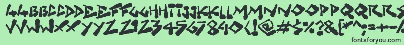 Grungelings Font – Black Fonts on Green Background