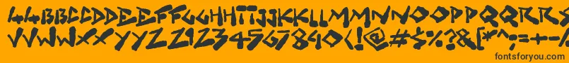 Grungelings-Schriftart – Schwarze Schriften auf orangefarbenem Hintergrund