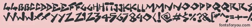 Grungelings-fontti – mustat fontit vaaleanpunaisella taustalla
