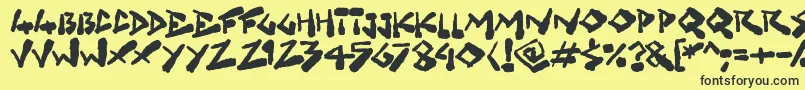 Grungelings-Schriftart – Schwarze Schriften auf gelbem Hintergrund