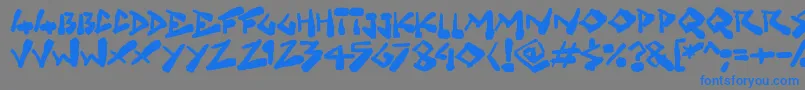 Grungelings Font – Blue Fonts on Gray Background