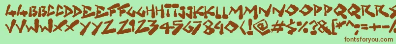 Grungelings Font – Brown Fonts on Green Background