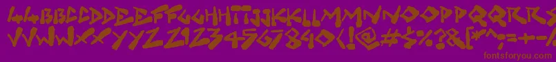Grungelings-Schriftart – Braune Schriften auf violettem Hintergrund