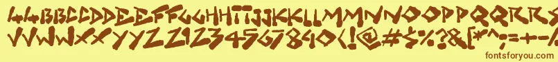 Grungelings Font – Brown Fonts on Yellow Background