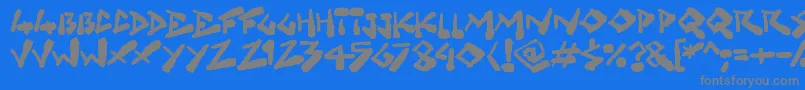 Grungelings-fontti – harmaat kirjasimet sinisellä taustalla