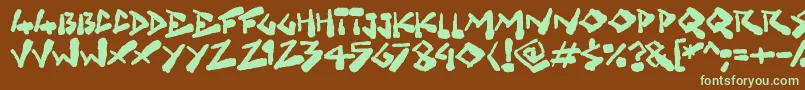 Grungelings Font – Green Fonts on Brown Background