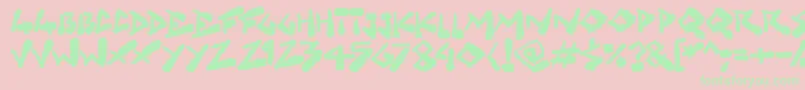 Grungelings Font – Green Fonts on Pink Background