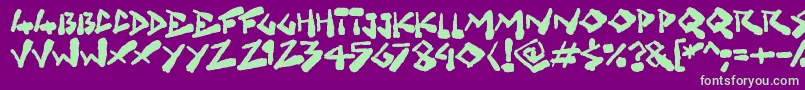 Grungelings-Schriftart – Grüne Schriften auf violettem Hintergrund