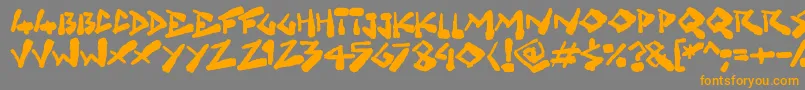 Grungelings Font – Orange Fonts on Gray Background