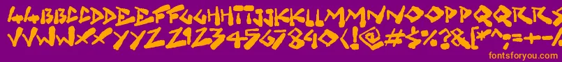 Grungelings Font – Orange Fonts on Purple Background