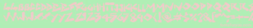 Grungelings Font – Pink Fonts on Green Background