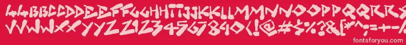 Grungelings-fontti – vaaleanpunaiset fontit punaisella taustalla
