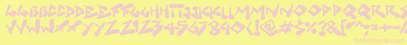 Grungelings Font – Pink Fonts on Yellow Background