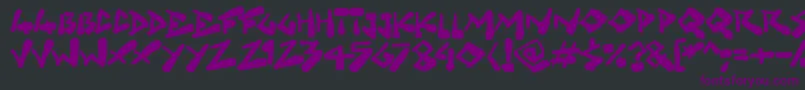 Grungelings-Schriftart – Violette Schriften auf schwarzem Hintergrund
