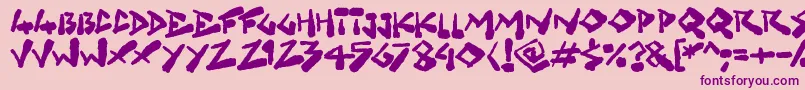 Grungelings Font – Purple Fonts on Pink Background