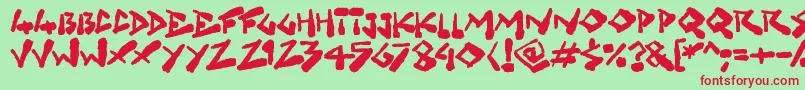 Grungelings-fontti – punaiset fontit vihreällä taustalla