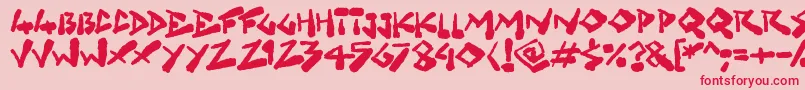 Grungelings Font – Red Fonts on Pink Background