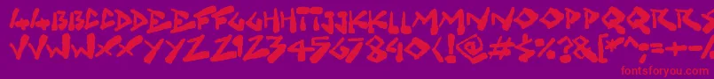 Grungelings Font – Red Fonts on Purple Background