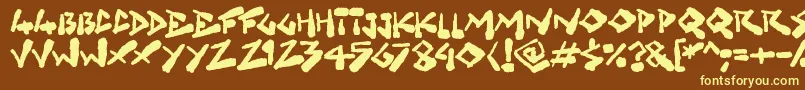 Grungelings Font – Yellow Fonts on Brown Background