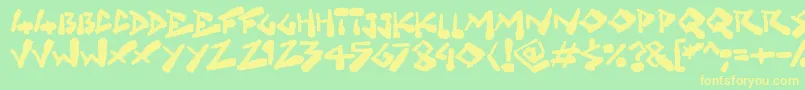 Grungelings-Schriftart – Gelbe Schriften auf grünem Hintergrund