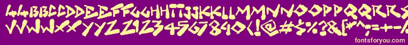 Grungelings Font – Yellow Fonts on Purple Background