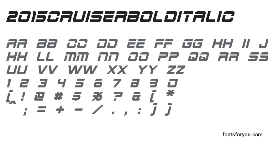 Schriftart 2015CruiserBoldItalic (60747) – Alphabet, Zahlen, spezielle Symbole