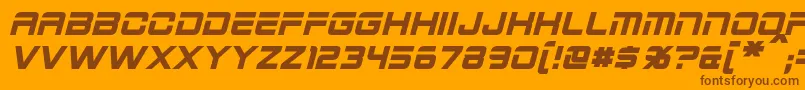 2015CruiserBoldItalic-Schriftart – Braune Schriften auf orangefarbenem Hintergrund