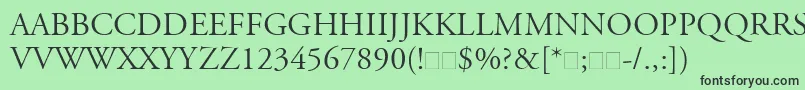 Шрифт AdobeGaramondLtTitlingCapitals – чёрные шрифты на зелёном фоне