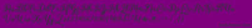 MarchCalligraphyOtf-Schriftart – Schwarze Schriften auf violettem Hintergrund