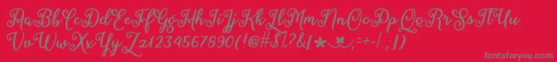 フォントMarchCalligraphyOtf – 赤い背景に灰色の文字