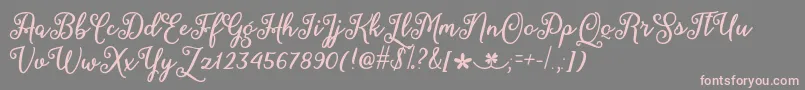 MarchCalligraphyOtf-Schriftart – Rosa Schriften auf grauem Hintergrund