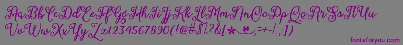 MarchCalligraphyOtf Font – Purple Fonts on Gray Background