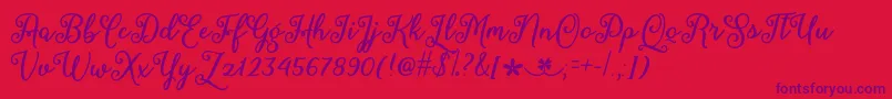 MarchCalligraphyOtf Font – Purple Fonts on Red Background