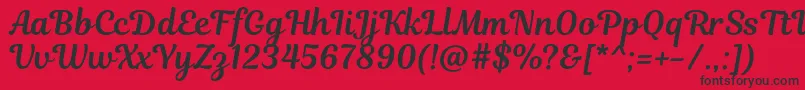 MagnoliaScript Font – Black Fonts on Red Background