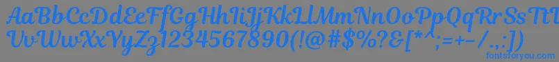 MagnoliaScript Font – Blue Fonts on Gray Background