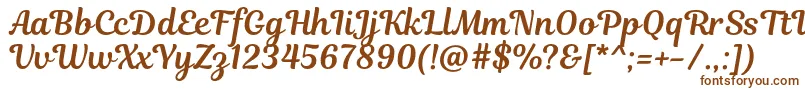 MagnoliaScript-Schriftart – Braune Schriften auf weißem Hintergrund