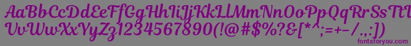 MagnoliaScript-Schriftart – Violette Schriften auf grauem Hintergrund