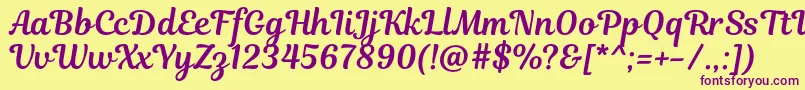 MagnoliaScript Font – Purple Fonts on Yellow Background