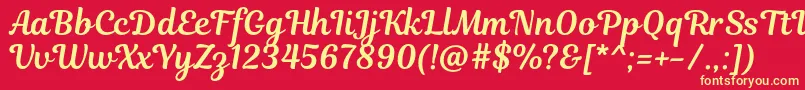 MagnoliaScript Font – Yellow Fonts on Red Background