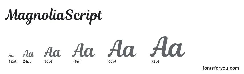 Размеры шрифта MagnoliaScript