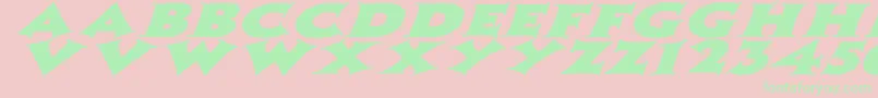 ZaleskiexItalic-Schriftart – Grüne Schriften auf rosa Hintergrund