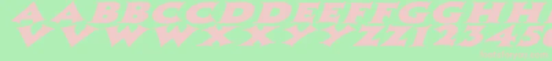 ZaleskiexItalic Font – Pink Fonts on Green Background