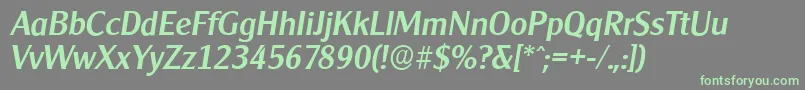 CleargothicserialMediumItalic Font – Green Fonts on Gray Background