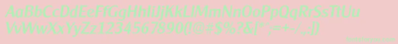 CleargothicserialMediumItalic Font – Green Fonts on Pink Background