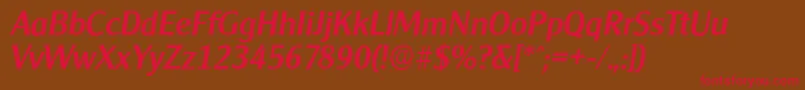 CleargothicserialMediumItalic Font – Red Fonts on Brown Background