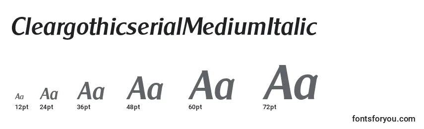 Размеры шрифта CleargothicserialMediumItalic