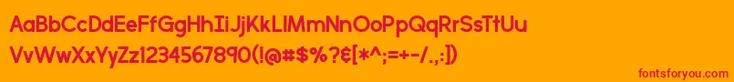 BmdPerfectlyAmicable Font – Red Fonts on Orange Background